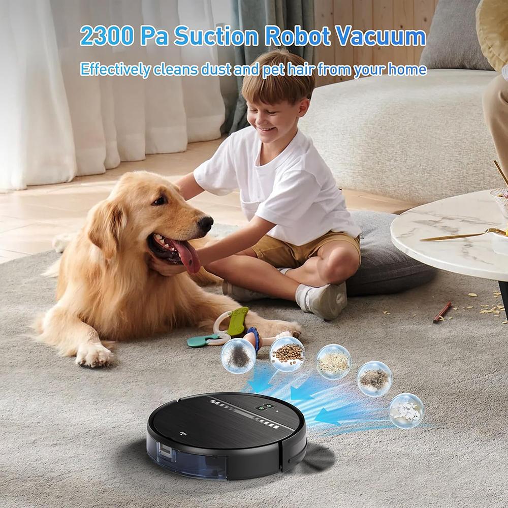 MANVN Robot Vacuum and Mop Combo, 2 in1 with Schedule, Wi-Fi/App, 2300Pa Max Suction - Image 3