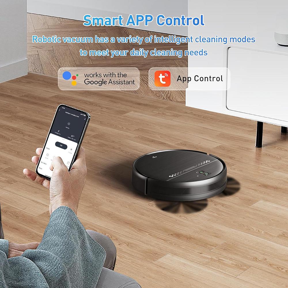 MANVN Robot Vacuum and Mop Combo, 2 in1 with Schedule, Wi-Fi/App, 2300Pa Max Suction - Image 4