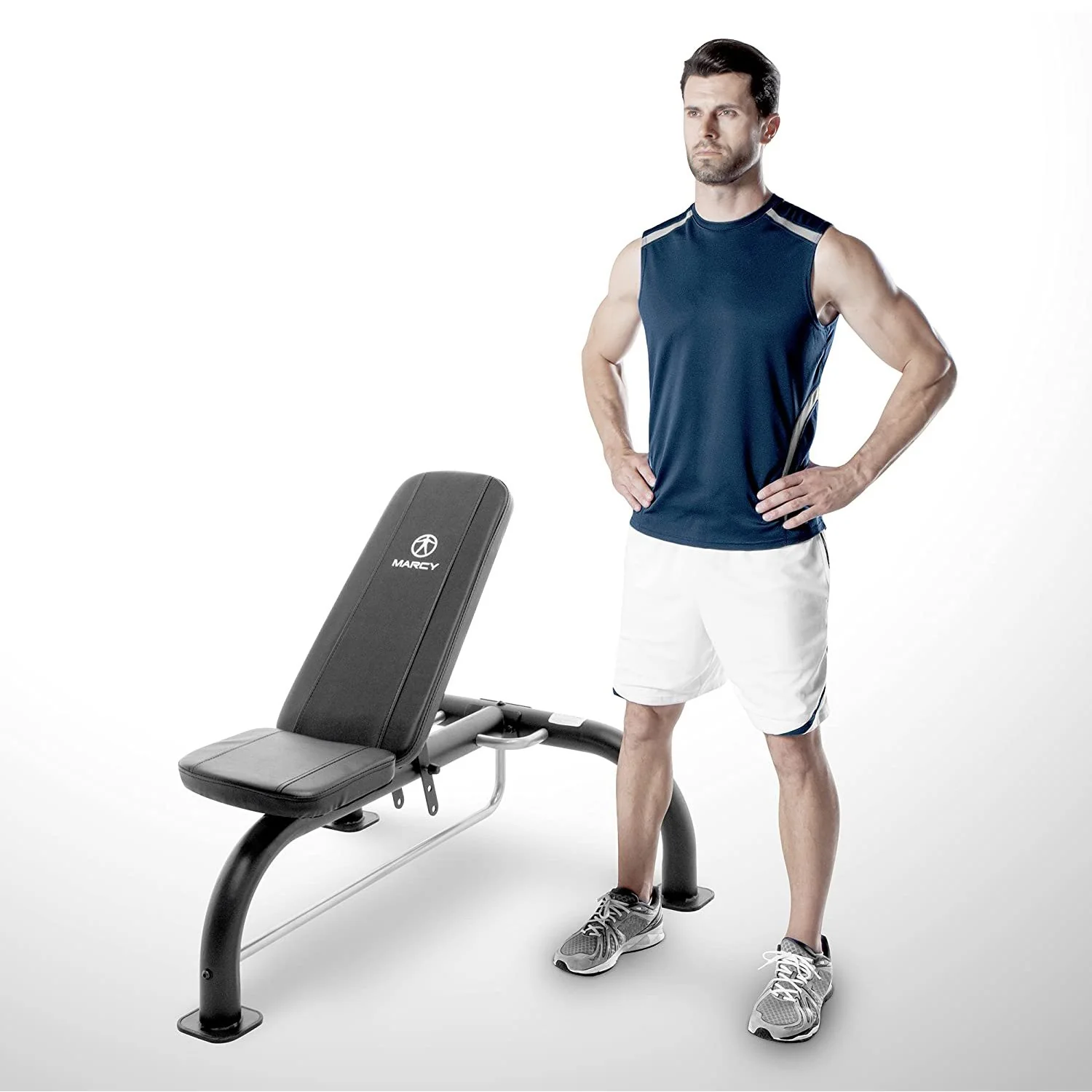 Marcy Multipurpose Utility Adjustable Weight Bench + Wireless Sport Earbuds - Image 7