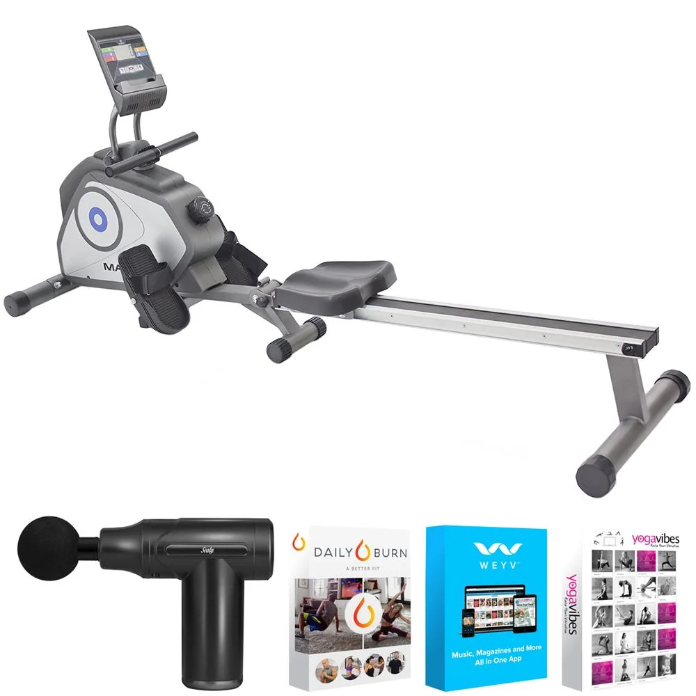 Marcy NS-40503RW Magnetic Resistance Rowing Machine w/ Massage Gun Bundle - Image 2