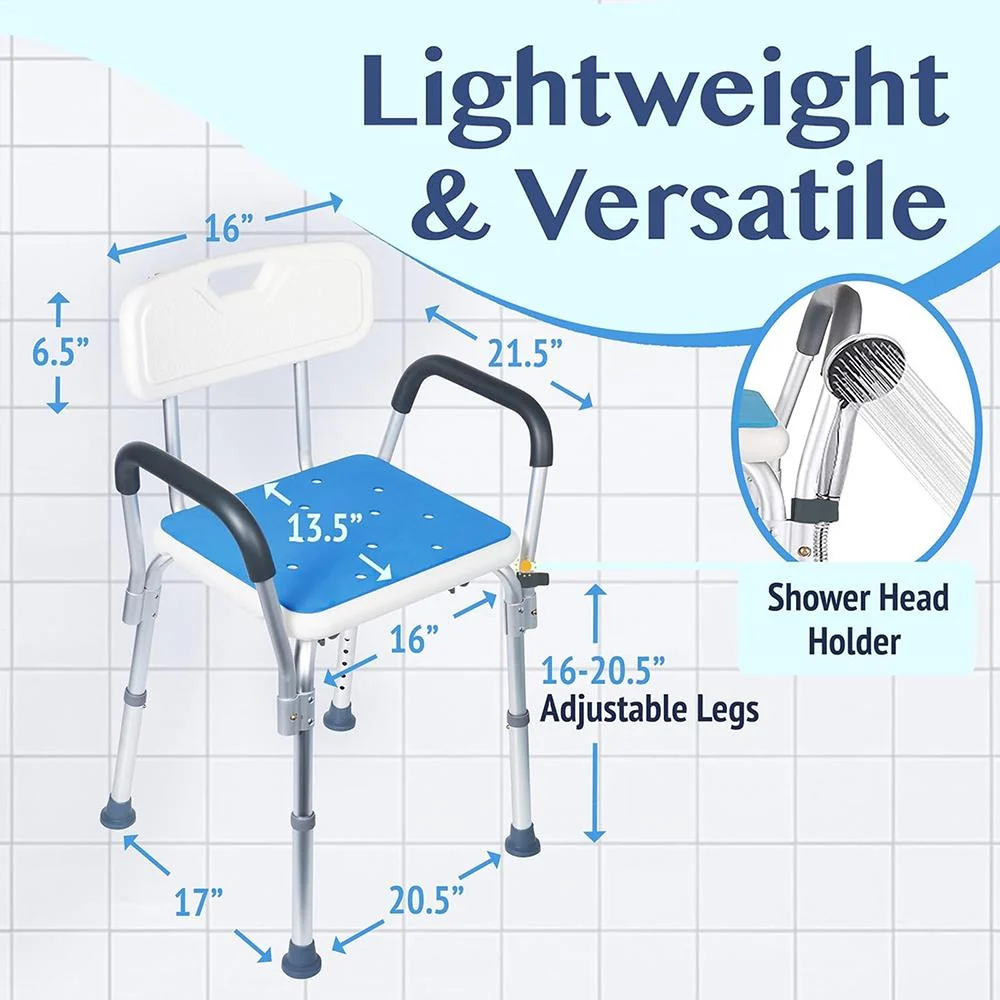 Medokare Premium Shower Chair, Bath Chair and Shower Seat, Adjustable Open Box - Image 2