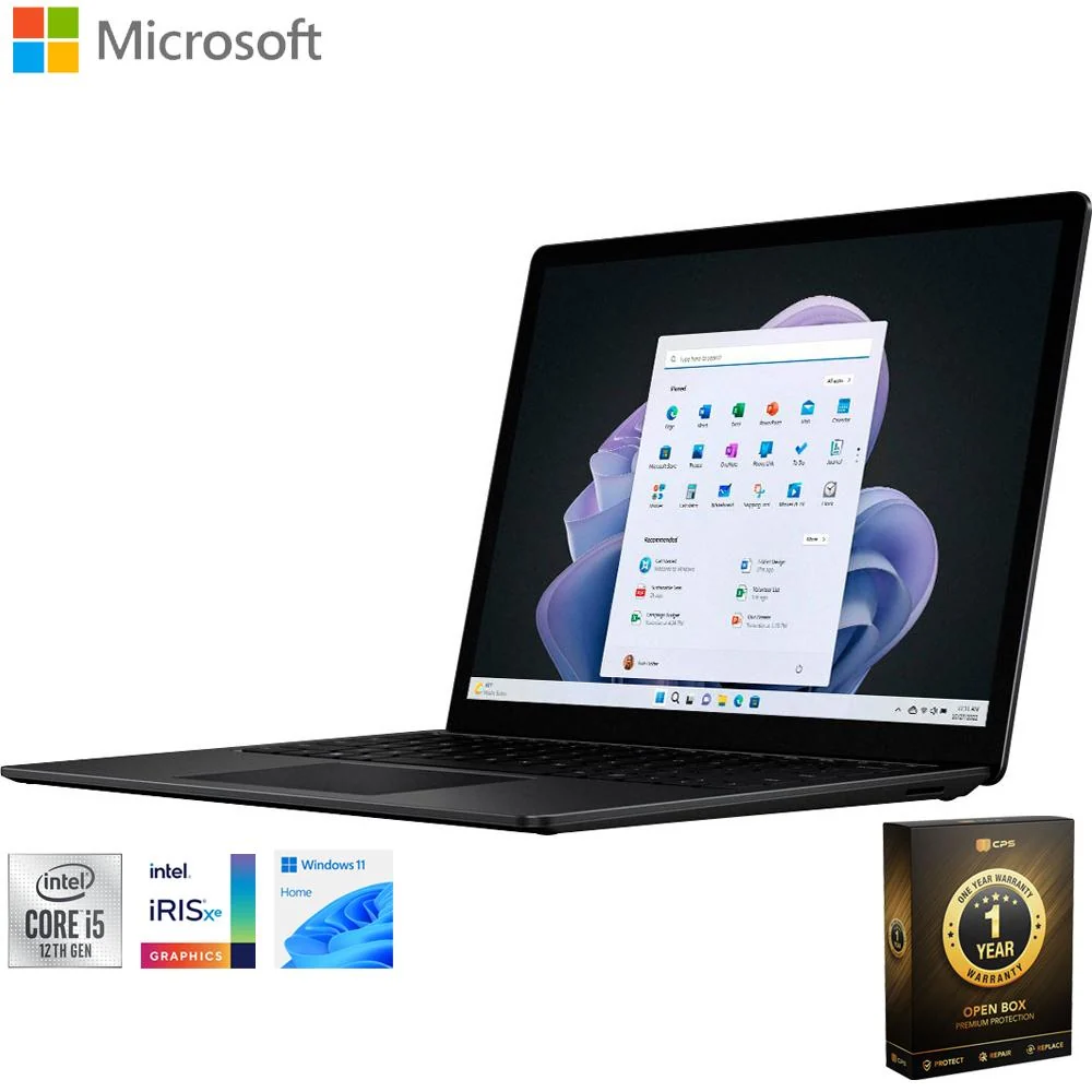 Microsoft Surface Laptop 5 13.5" Intel i5, 8GB/512GB Black OPEN BOX + 1 Year Warranty Pack
