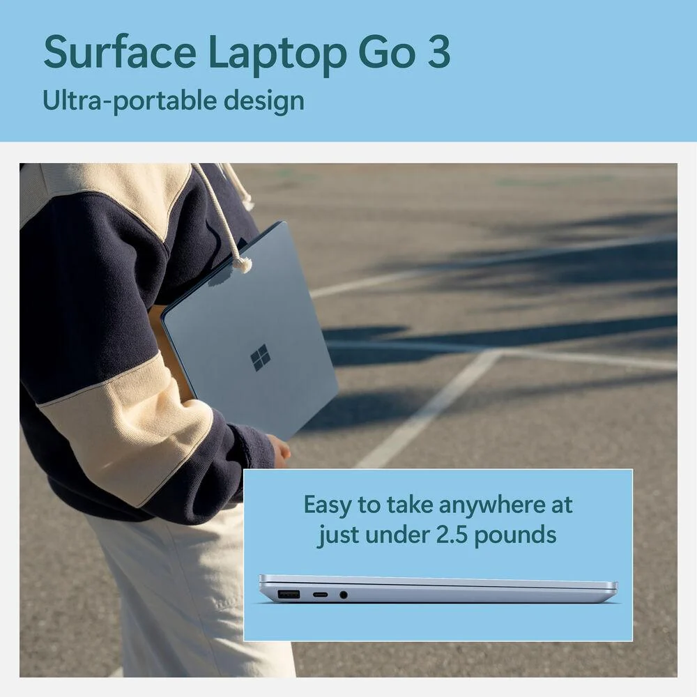 Microsoft Surface Laptop Go 3 12.4" Intel i5-1235U 8GB/256GB Touchscreen, Ice Blue - Image 11