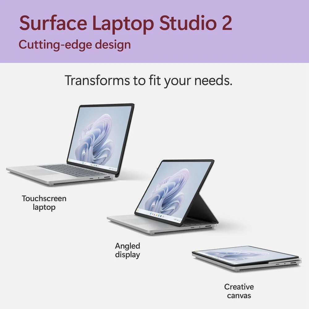 Microsoft Surface Laptop Studio 2 14.4in Touchscreen  i7, 16GB RAM, 512GB SSD, Platinum - Image 10