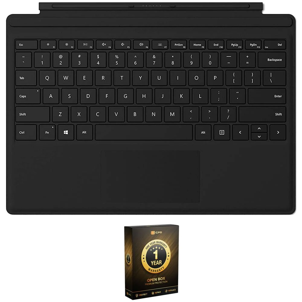 Microsoft Surface Pro 7 Type Cover, Black (Open Box) + 1 Year Warranty