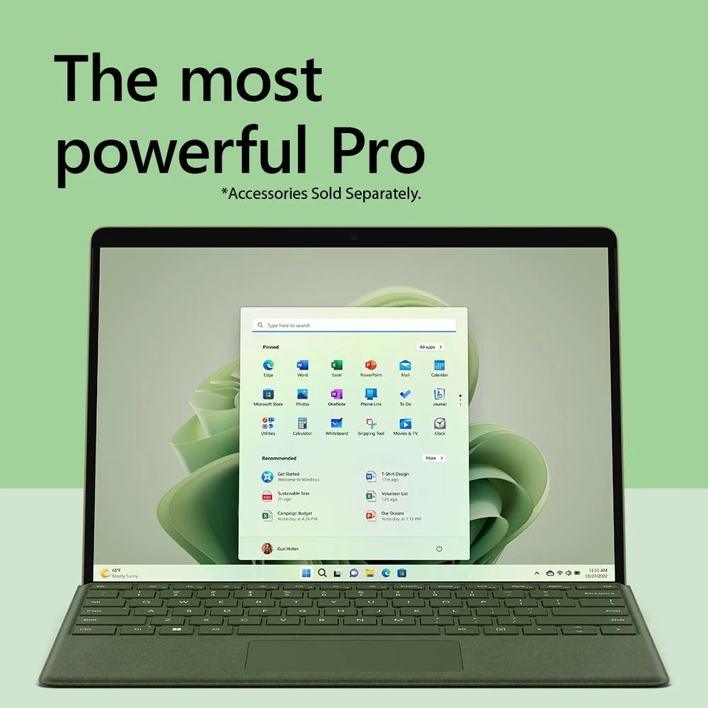 Microsoft Surface Pro 9 13" Touch Tablet Intel i5 8/256GB Forest+2 Yr Warranty - Image 6