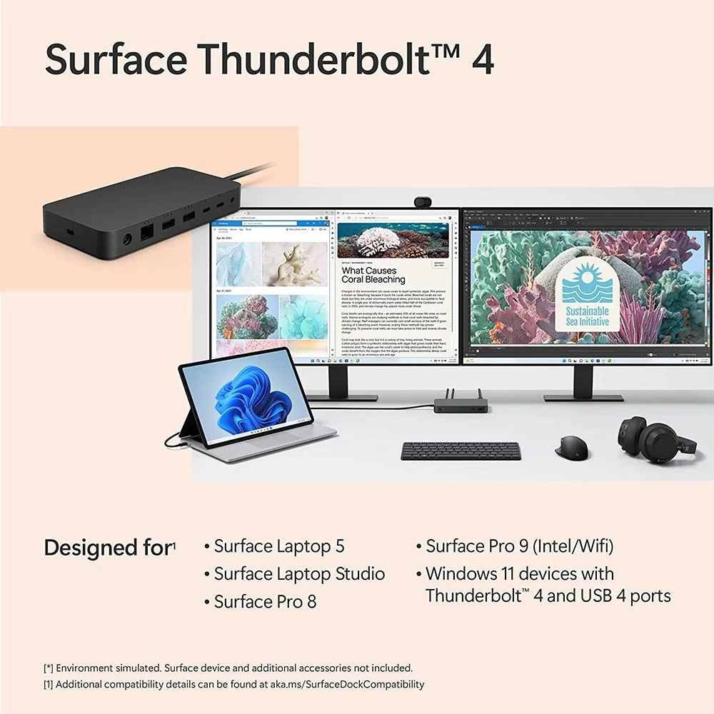 Microsoft Surface Thunderbolt Dock High-Speed Docking Station - T8H-00001 - Open Box - Image 6