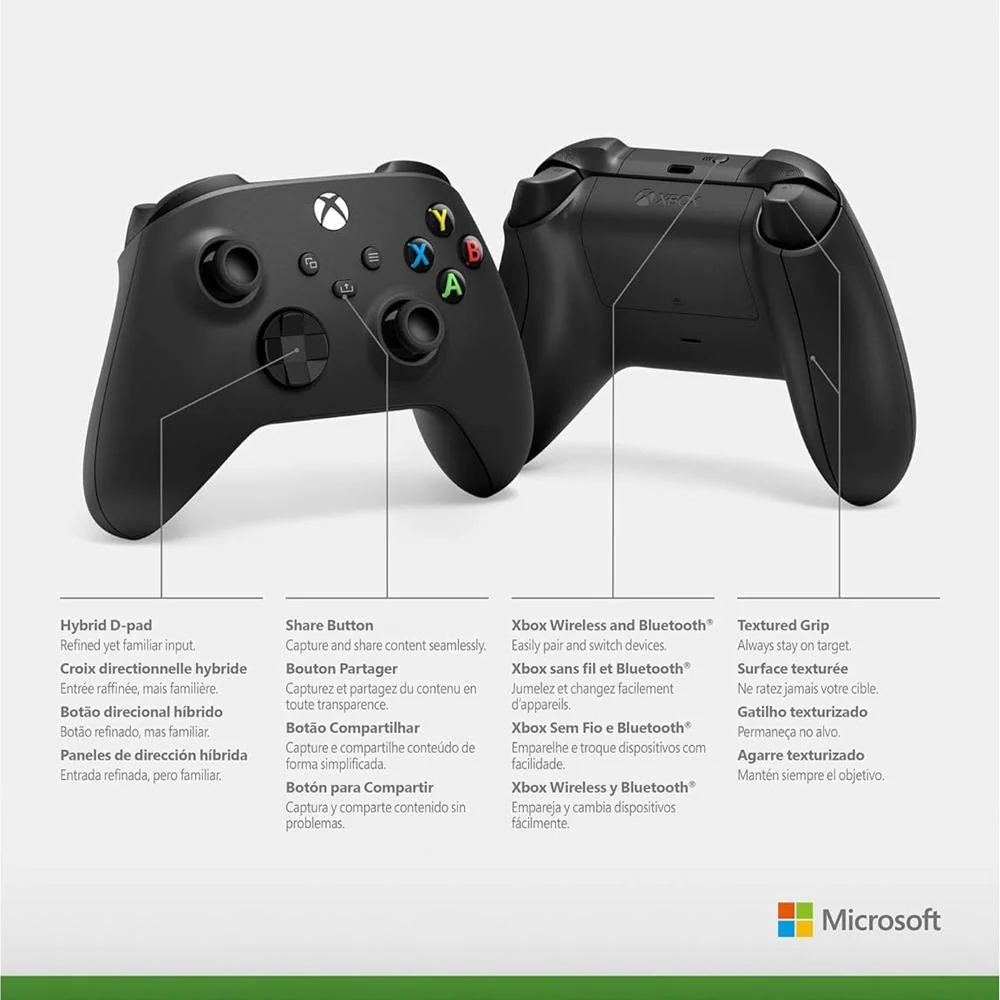 Microsoft Xbox Wireless Bluetooth Controller with USB, Carbon Black - Refurbished - Image 8