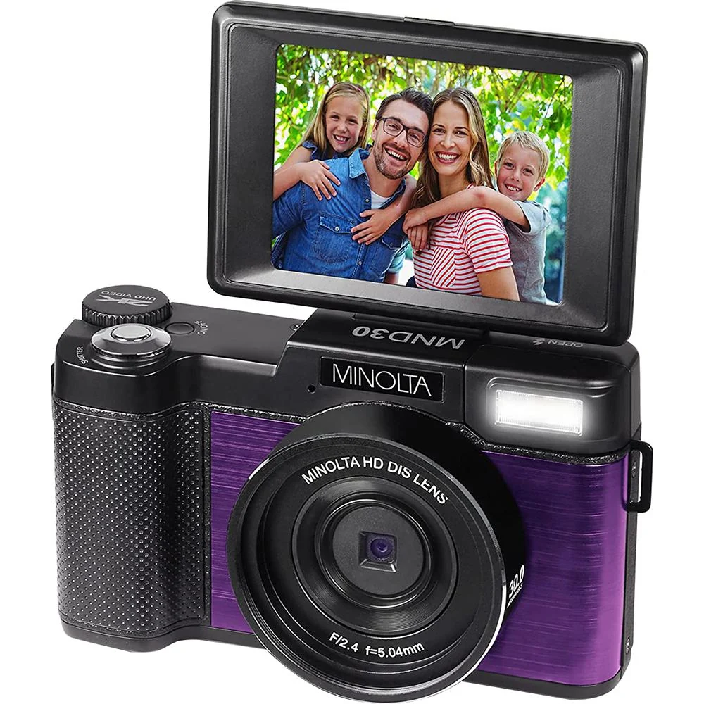 Minolta 30 MP 2.7K Ultra HD 4X Zoom Digital Camera (Open Box) + 1 Year Warranty - Image 5