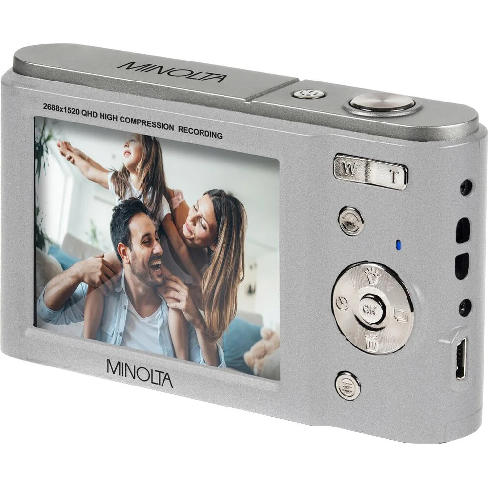 Minolta 44MP / 2.7K Ultra HD Digital Camera Silver Open Box with 1 Year Warranty - Image 5