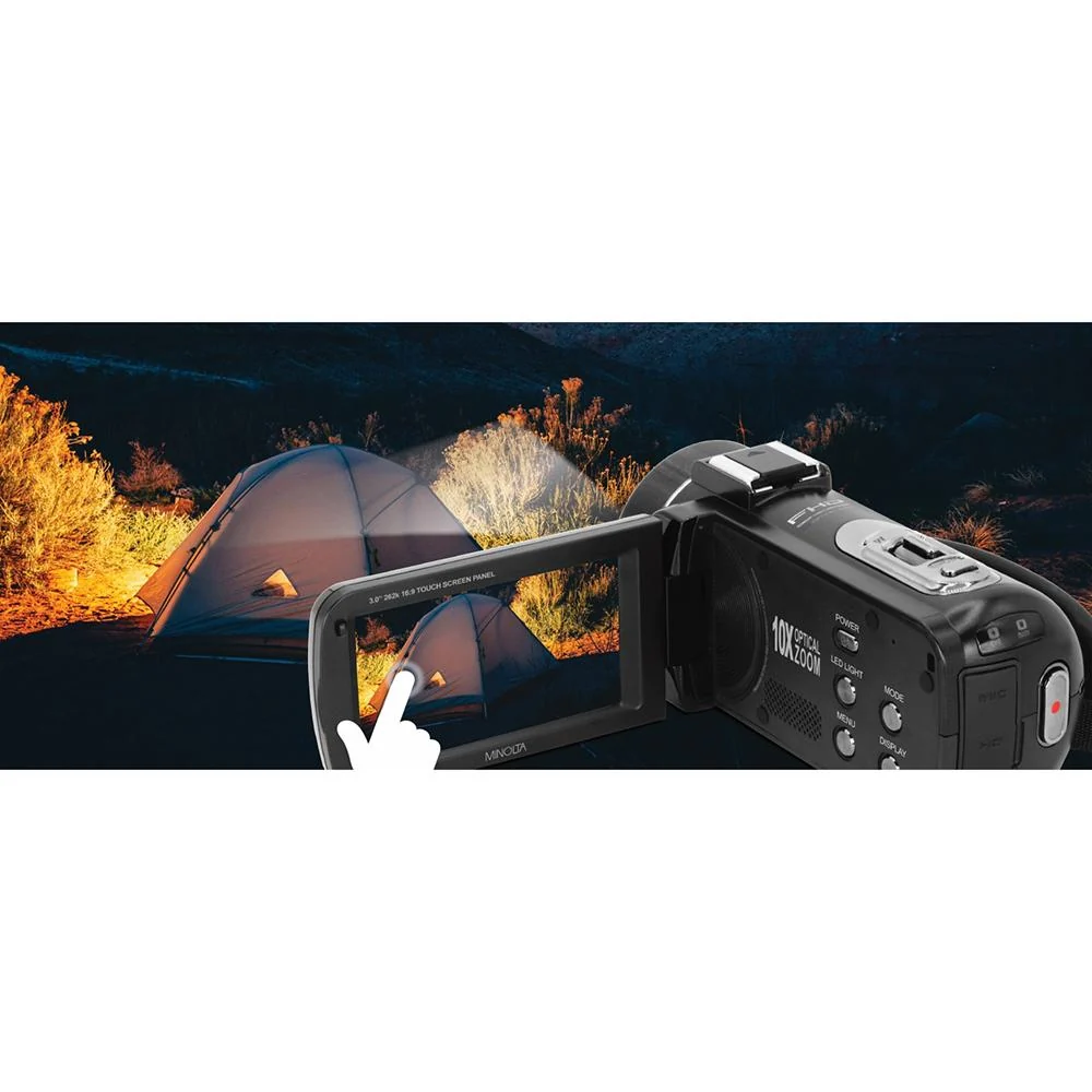 Minolta MN100HDZ 1080P HD Camcorder with 10x Optical Zoom (Black) - Open Box - Image 10