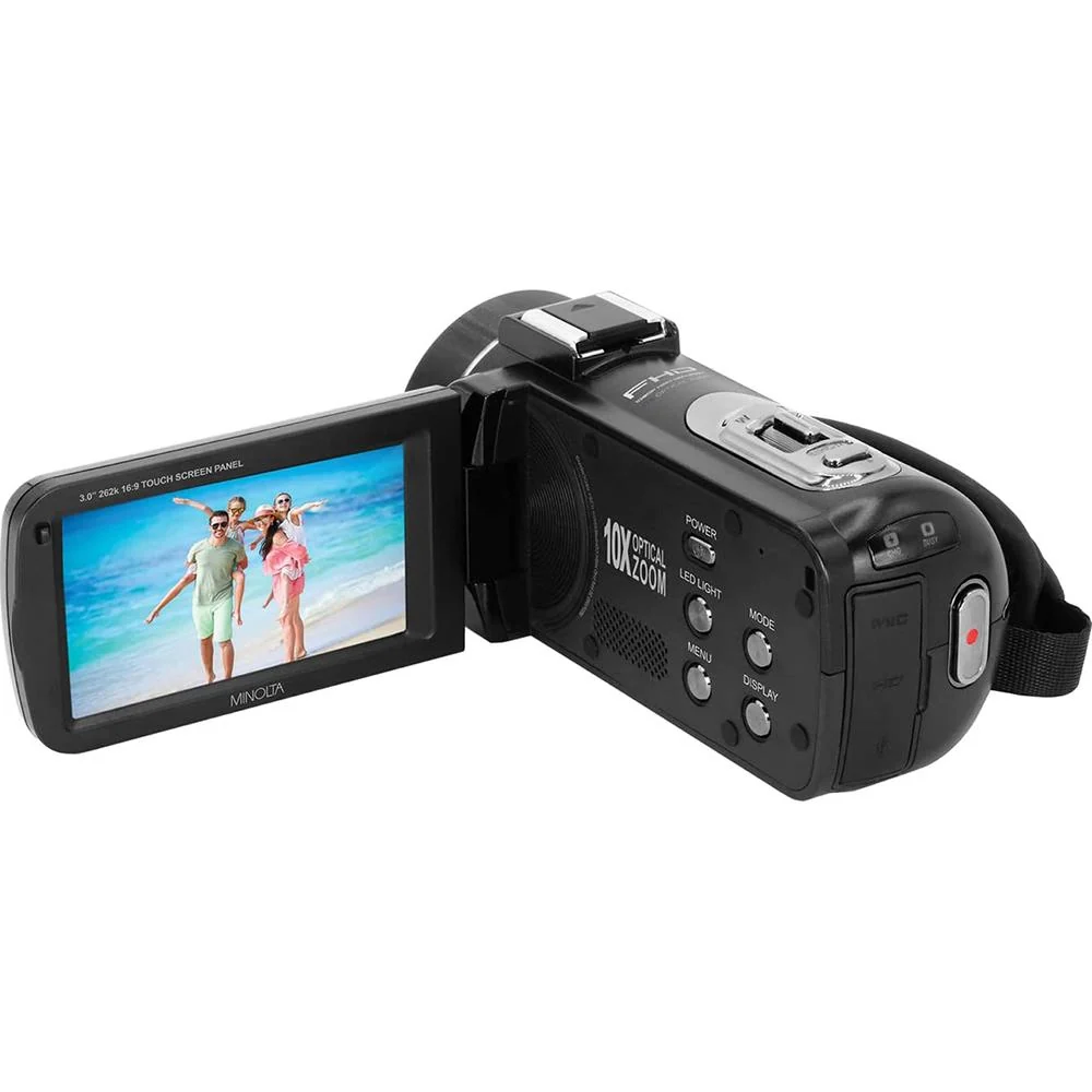 Minolta MN100HDZ 1080P HD Camcorder with 10x Optical Zoom (Black) - Open Box - Image 2