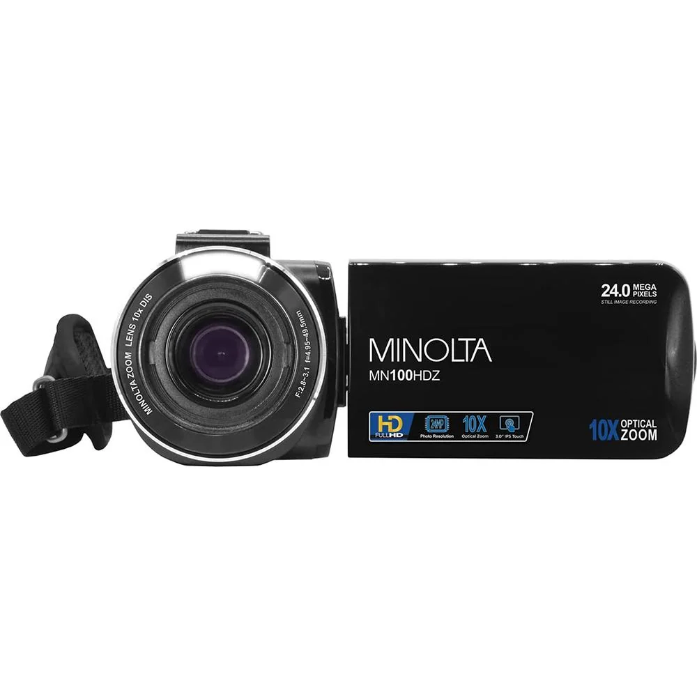 Minolta MN100HDZ 1080P HD Camcorder with 10x Optical Zoom (Black) - Open Box - Image 5