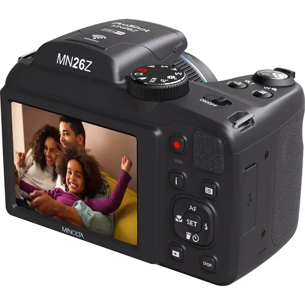Minolta MN26Z 20 MP / 1080P FHD Bridge Camera w/26x Optical Zoom (Black) - Open Box - Image 2