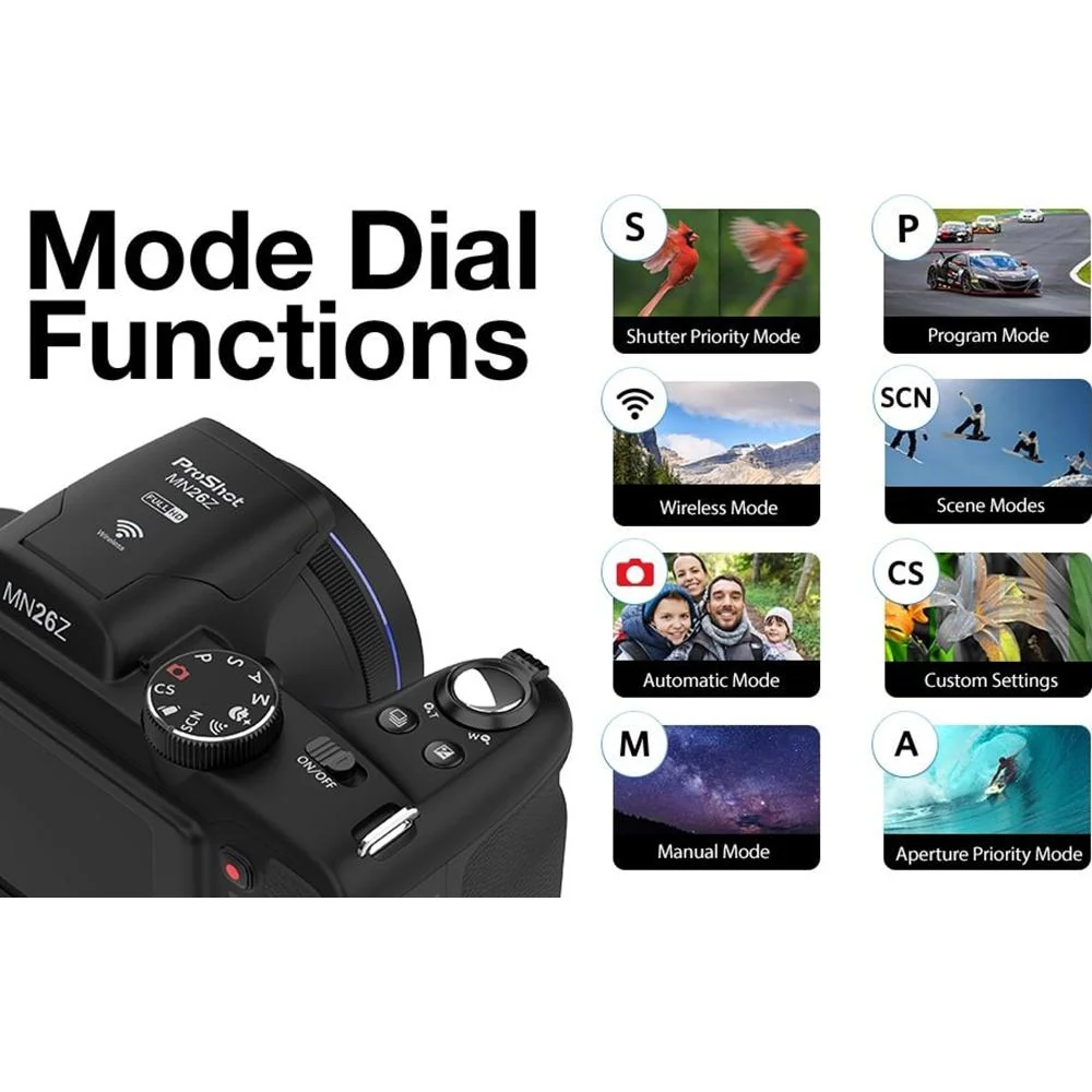 Minolta MN26Z 20 MP / 1080P FHD Bridge Camera w/26x Optical Zoom (Black) - Open Box - Image 8