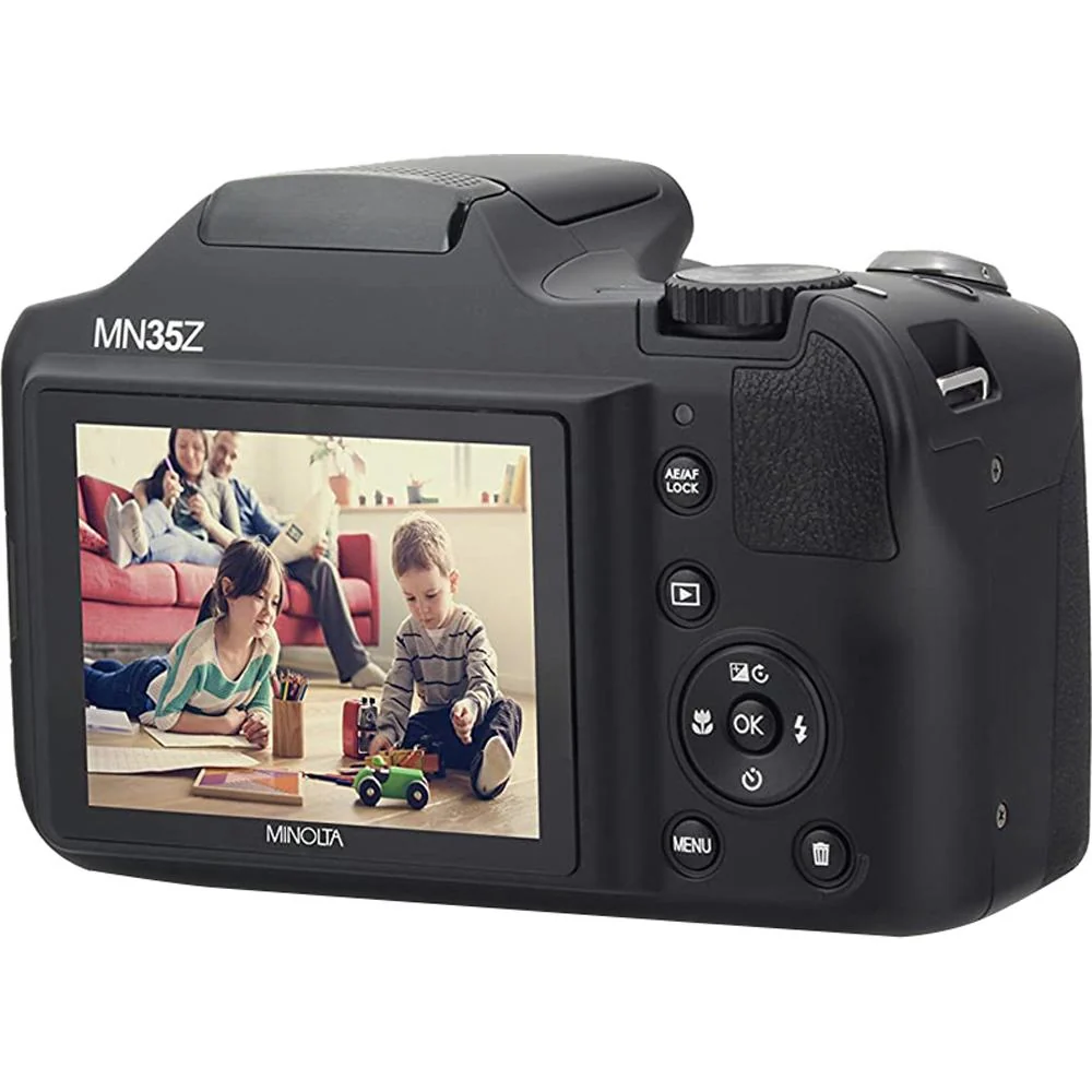 Minolta MN35Z-BK 20MP 35X Optical Zoom Wi-Fi Bridge Camera - Black - Open Box - Image 3