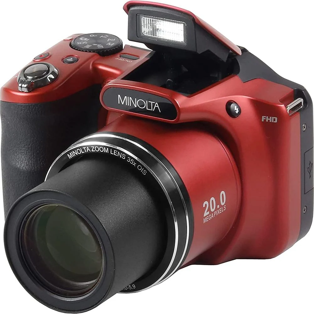 Minolta MN35Z-R 20MP 35X Optical Zoom Wi-Fi Bridge Camera - Red - Open Box - Image 2