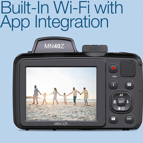 Minolta MN40Z 20 MP / 1080P FHD Bridge Camera w/40x Optical Zoom (Black) - Open Box - Image 10