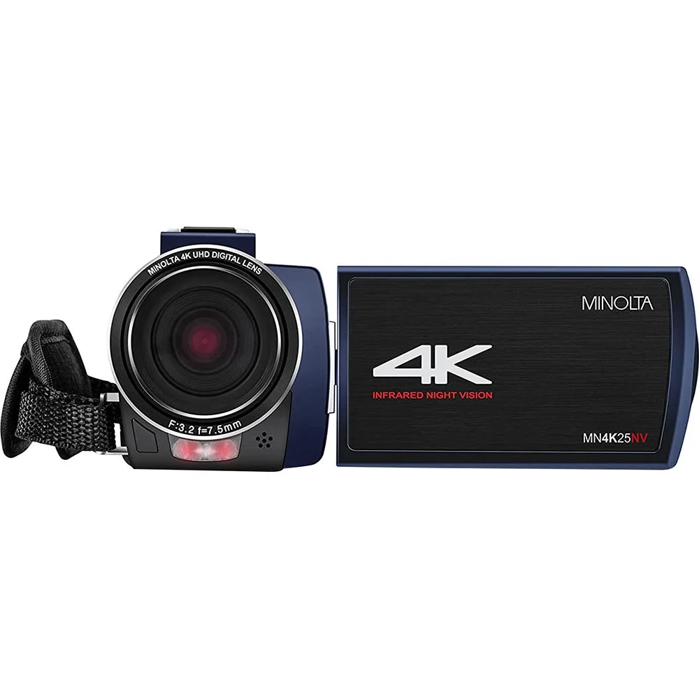 Minolta MN4K25NV 4K Ultra HD 30 MP Night Vision Camcorder (Blue) - Open Box
