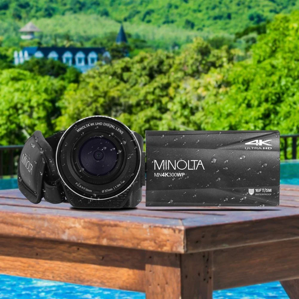 Minolta MN4K300WP 4K Ultra HD / 56 MP Waterproof Camcorder; Black - Open Box - Image 11