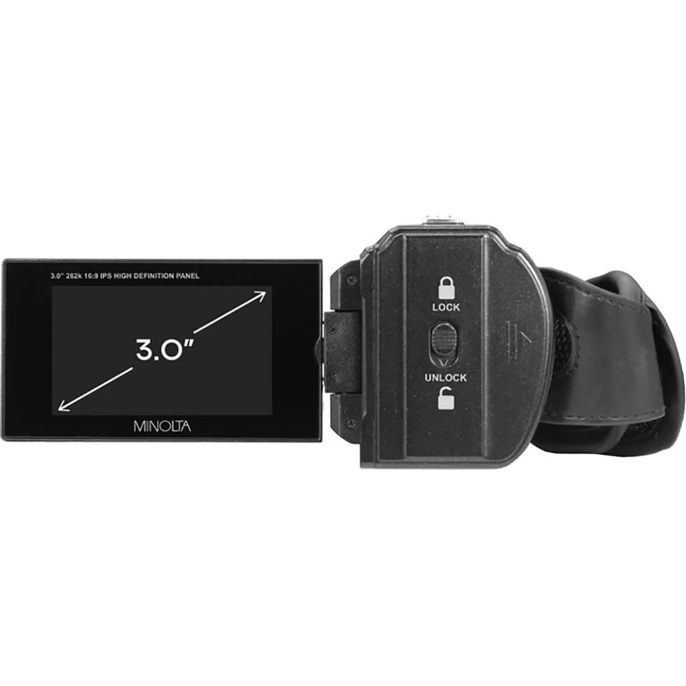Minolta MN4K300WP 4K Ultra HD / 56 MP Waterproof Camcorder; Black - Open Box - Image 12
