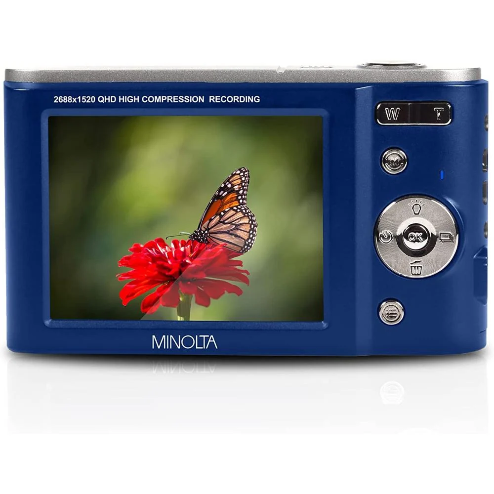 Minolta MND20 44 MP 2.7K Ultra HD Digital Camera, Blue w/ Accessories Bundle - Image 5