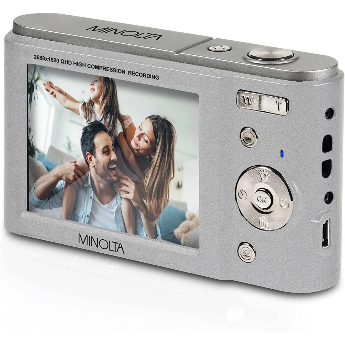 Minolta MND20 44 MP / 2.7K Ultra HD Digital Camera - Silver - Image 3