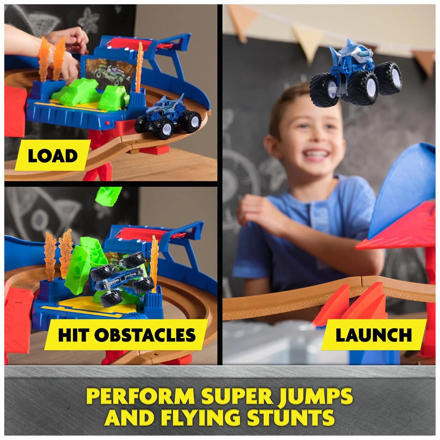 Monster Jam Supercharge Speedway Playset, Megalodon - Image 3