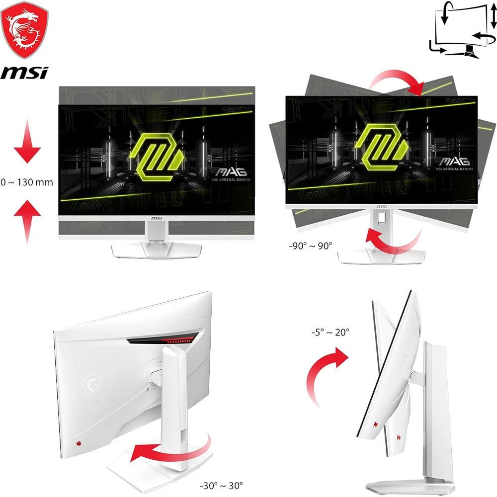 MSI 27" UHD 160Hz Flat Gaming Monitor in White - MAG274URFW - Image 12
