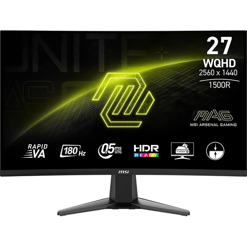 MSI 27" WQHD Curved Gaming Monitor in Metallic Black - MAG27CQ6F
