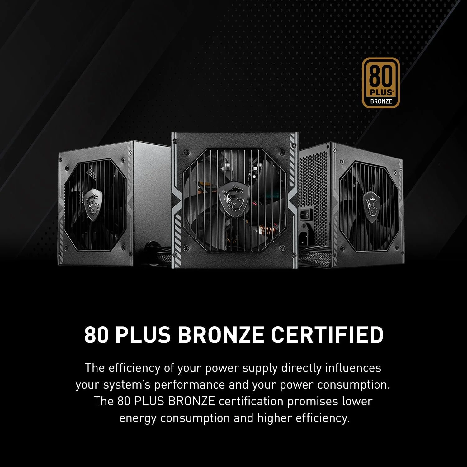 MSI MAG A550BN Gaming Power Supply 80 Plus Bronze Certified - Image 3
