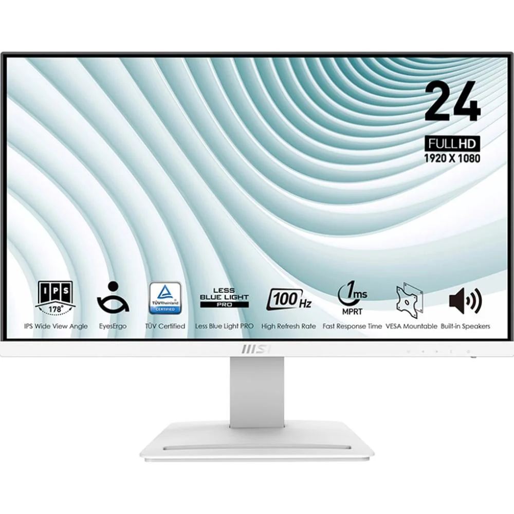 MSI Pro MP243XW 24" Full HD 100Hz 1ms 16:9 IPS Monitor, White