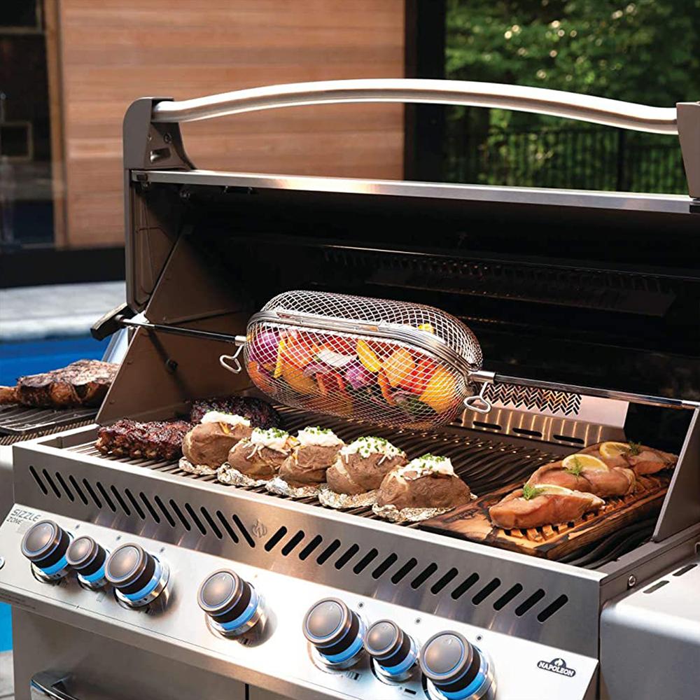 Napoleon Rotisserie Grill Basket Stainless Steel with 6" Chef's Knife Bundle - Image 11