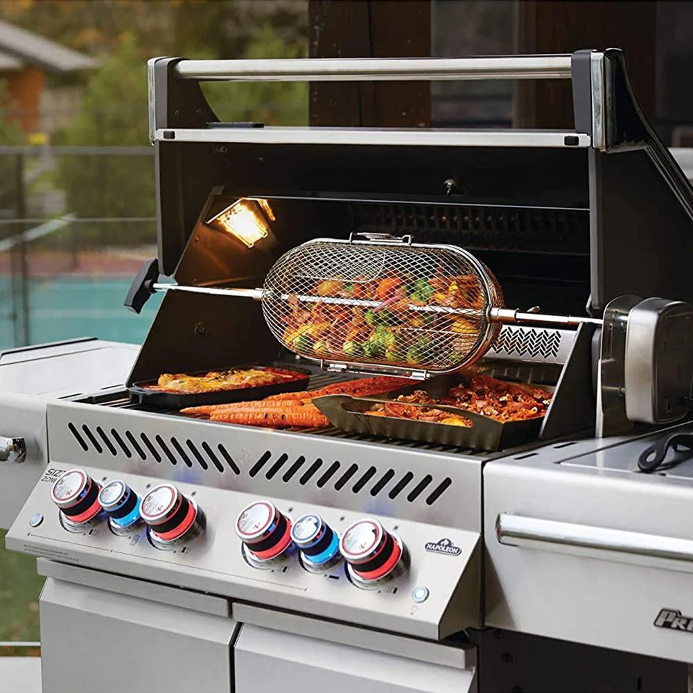 Napoleon Rotisserie Grill Basket Stainless Steel with 6" Chef's Knife Bundle - Image 12
