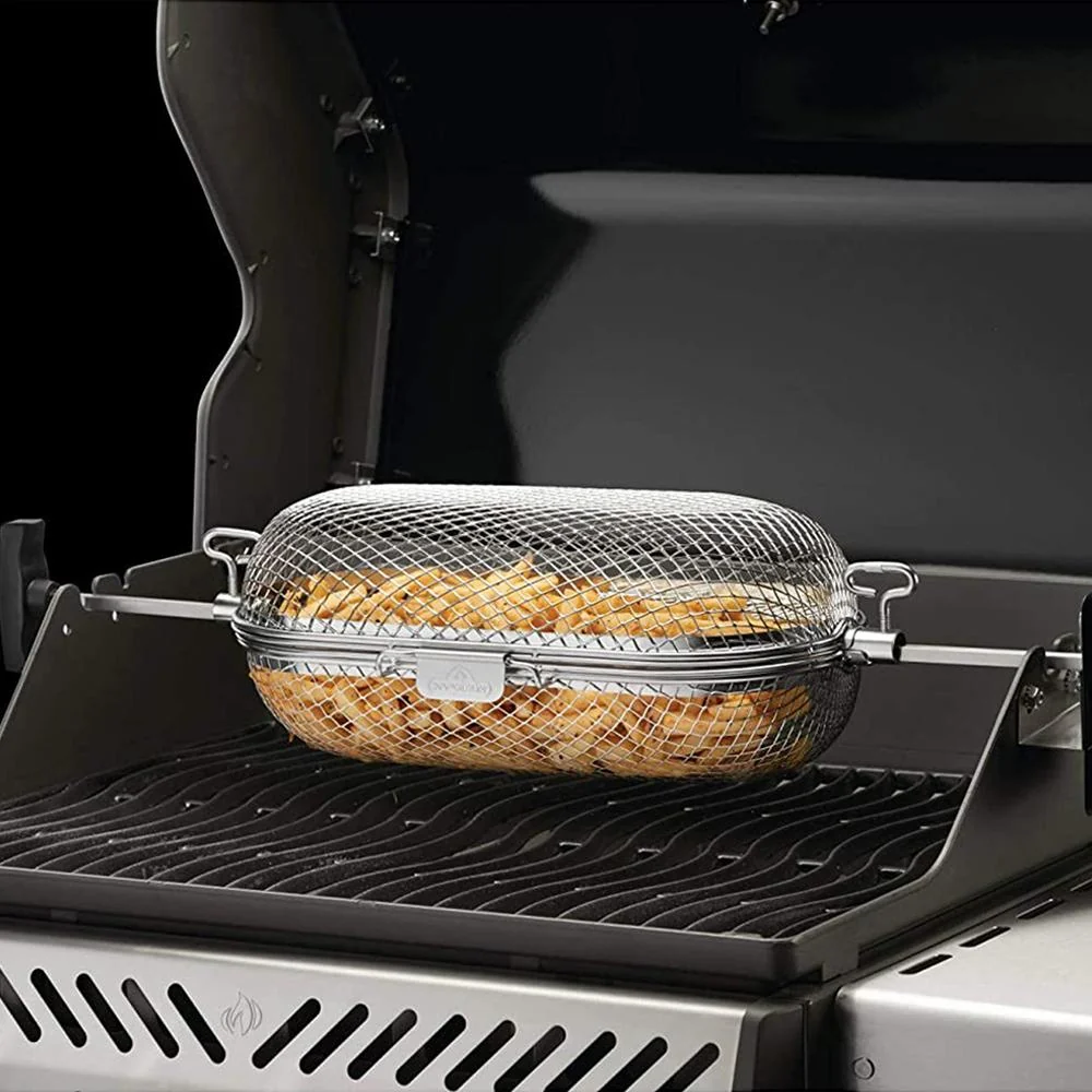 Napoleon Rotisserie Grill Basket Stainless Steel with 6" Chef's Knife Bundle - Image 8