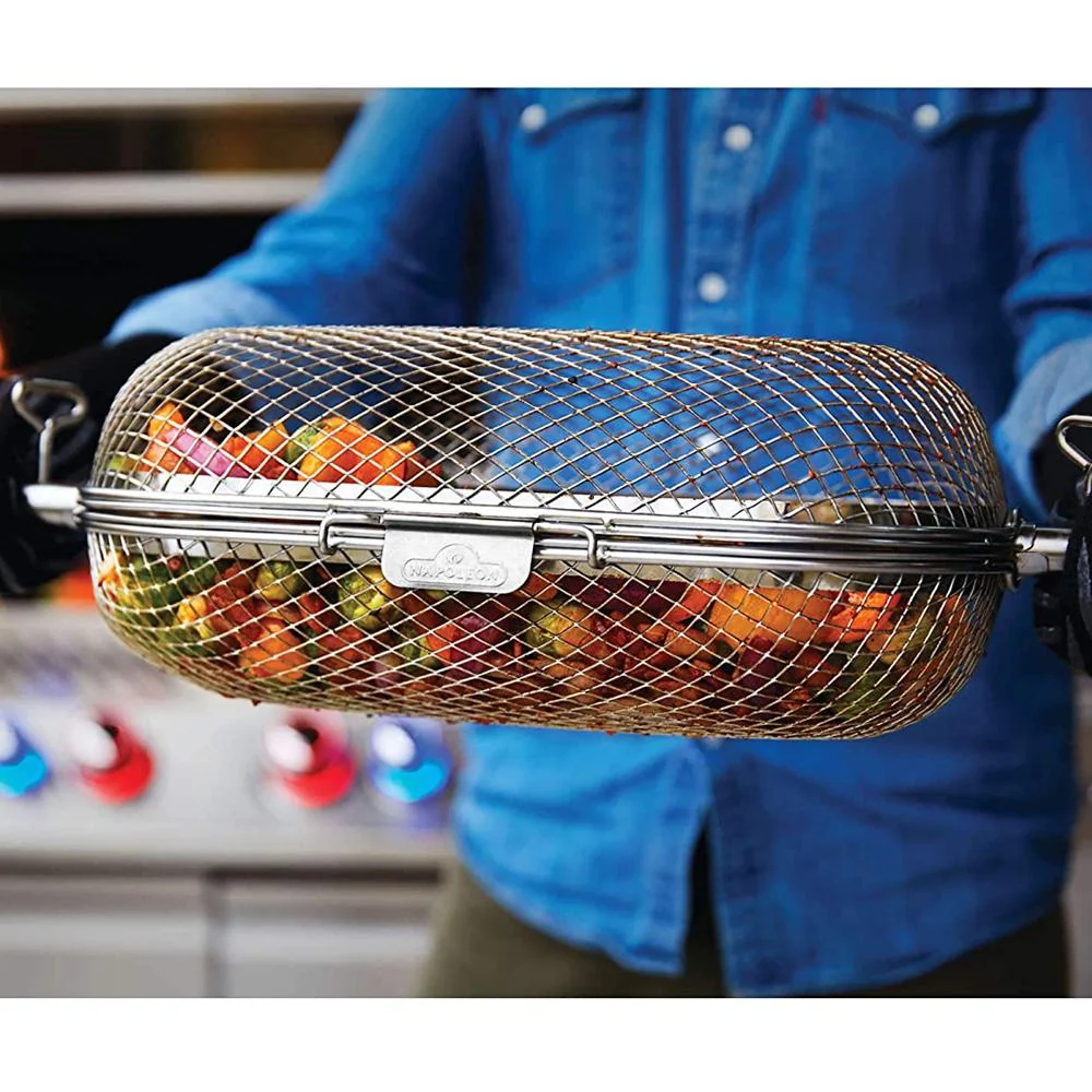 Napoleon Rotisserie Grill Basket Stainless Steel with Duck Fat Spray Cooking Oil - Image 11