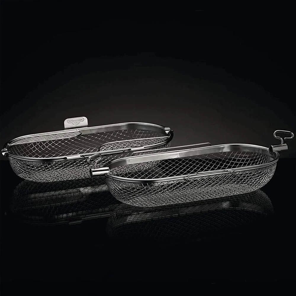 Napoleon Rotisserie Grill Basket Stainless Steel with Heat Resistant Oven Mitt - Image 14