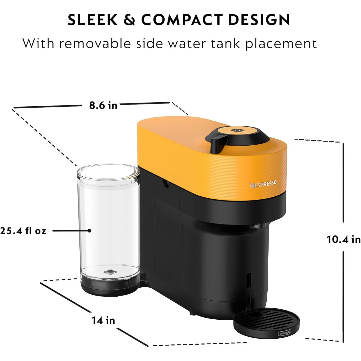 Nespresso Vertuo Pop+ Coffee and Espresso Machine by De'Longhi, Mango Yellow - Image 6