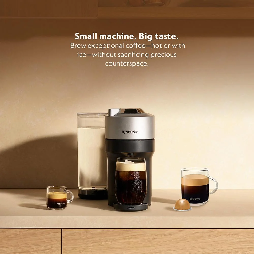Nespresso Vertuo Pop+ Deluxe Coffee and Espresso Machine by De'Longhi, Silver - Image 11
