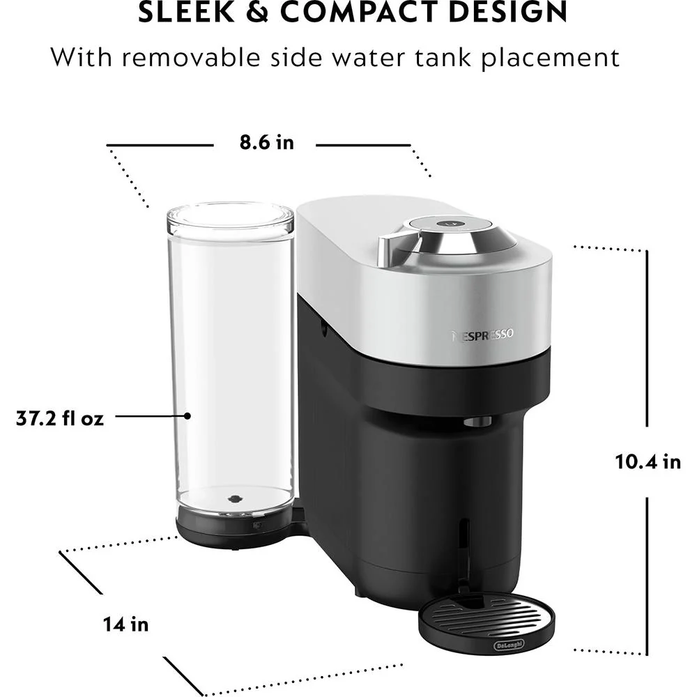 Nespresso Vertuo Pop+ Deluxe Coffee and Espresso Machine by De'Longhi, Silver - Image 6