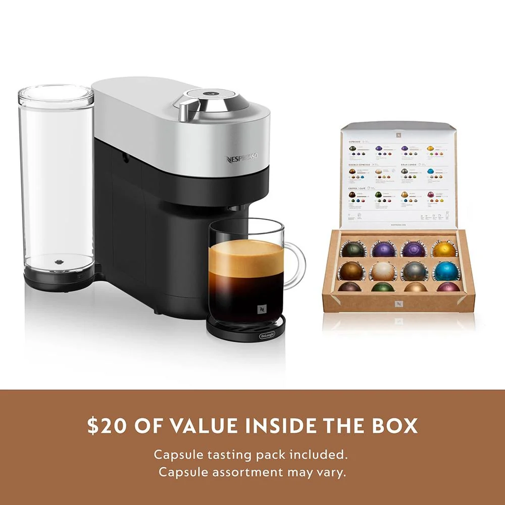 Nespresso Vertuo Pop+ Deluxe Coffee and Espresso Machine by De'Longhi, Silver - Image 8