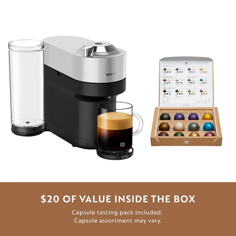Nespresso Vertuo Pop+ Deluxe Coffee and Espresso Machine by De'Longhi, Silver - Open Box - Image 8