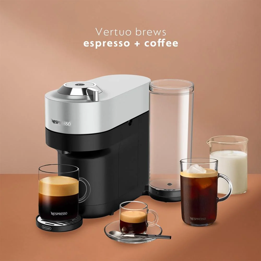 Nespresso Vertuo Pop+ Deluxe Espresso Machine (Silver) w/ Voltesso Capsules 20-Pack - Image 8