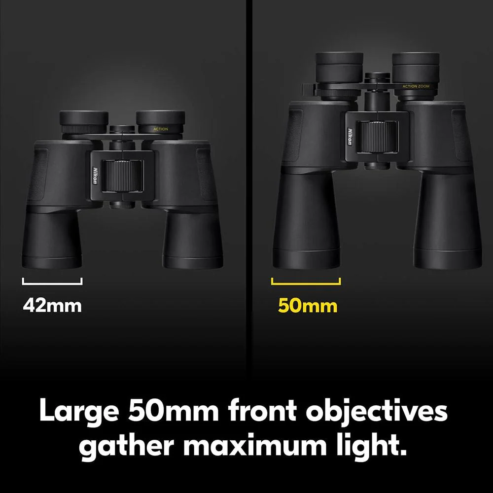 Nikon ACTION ZOOM 10-22x50 Binoculars, Black (16811) - Image 7