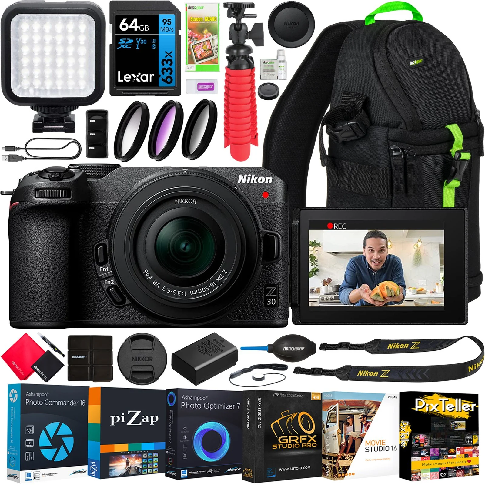 Nikon Z30 Mirrorless Camera Body 4K UHD + NIKKOR Z DX 16-50mm F3.5-6.3 VR Lens Bundle