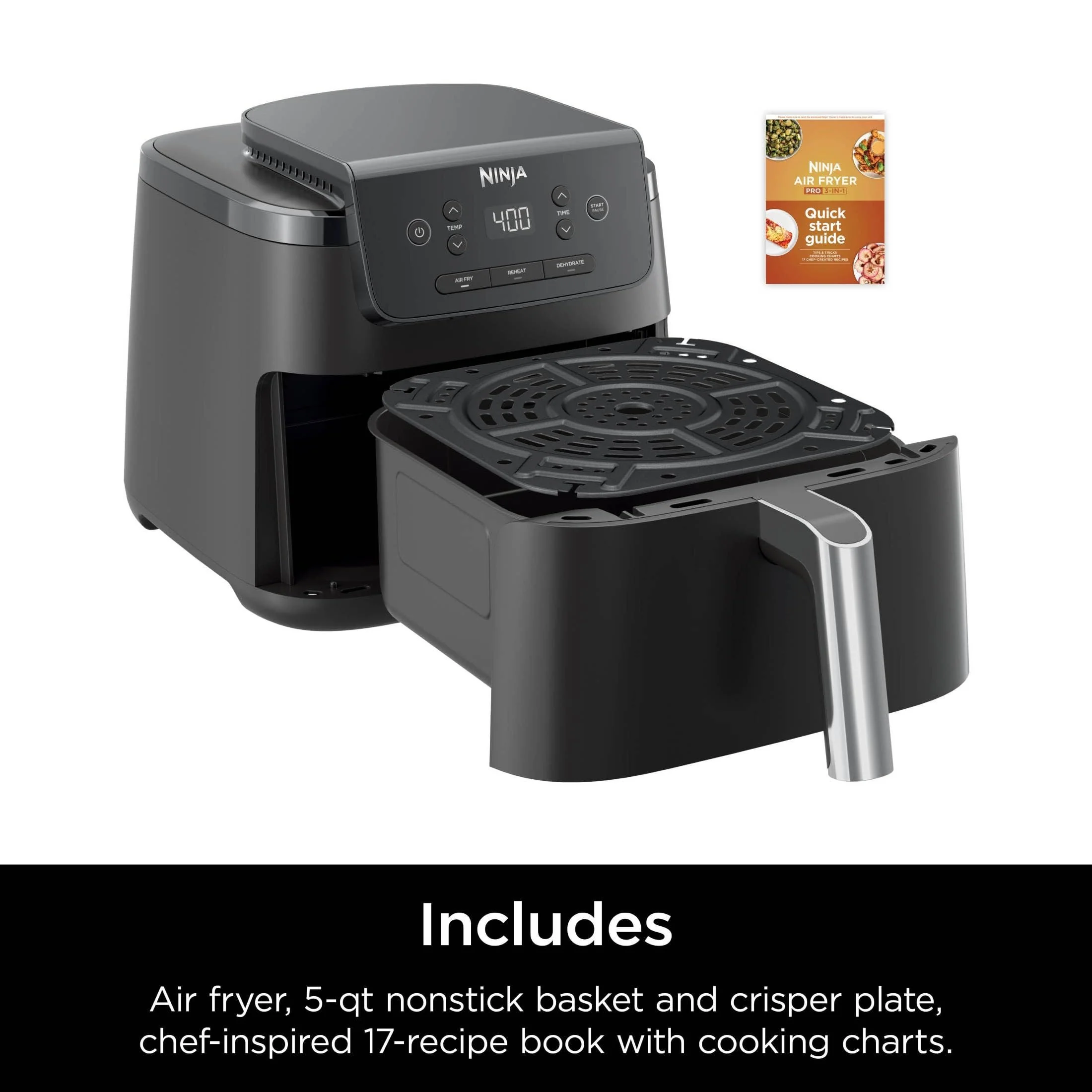 Ninja AF140H Air Fryer Pro XL 400-degree Air Crisp 3-in-1, 5QT Factory Refurbished - Image 3