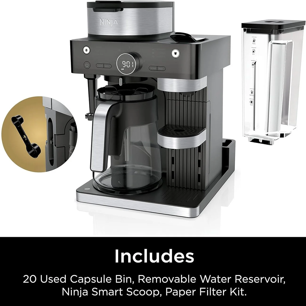Ninja CFN601 Espresso & Coffee Barista System, Black and Stainless Steel - Image 14