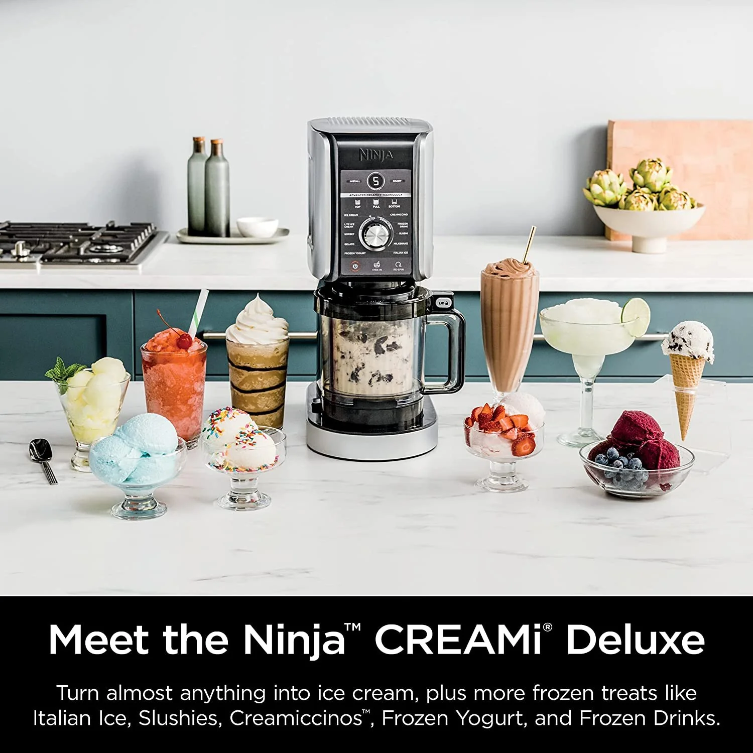 Ninja CREAMi Deluxe 11-in-1 XL Ice Cream Maker, Lavender (NC551) - Refurbished