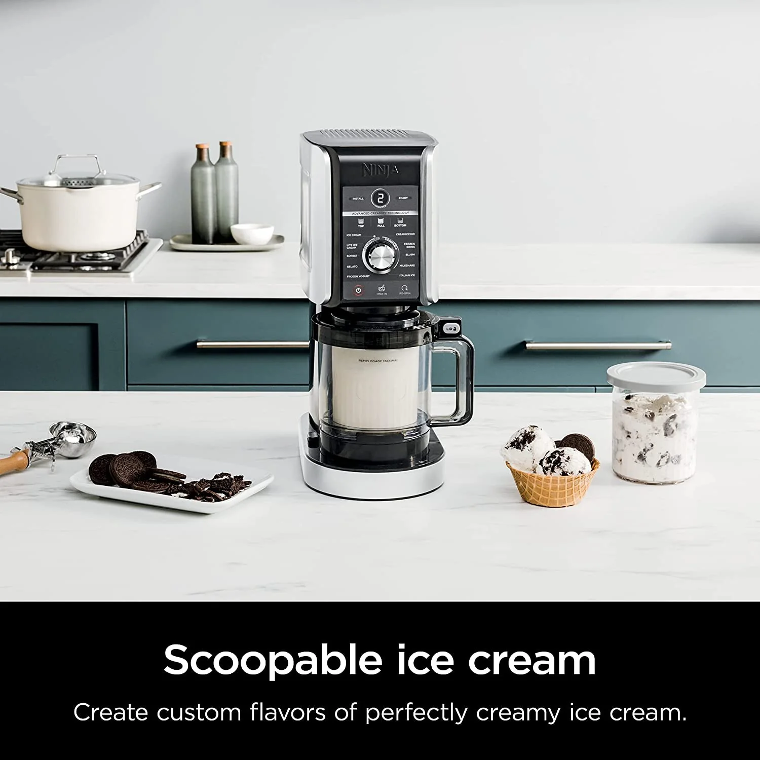 Ninja CREAMi Deluxe 11-in-1 XL Ice Cream Maker, Rose Gold (NC551) - Refurbished - Image 2