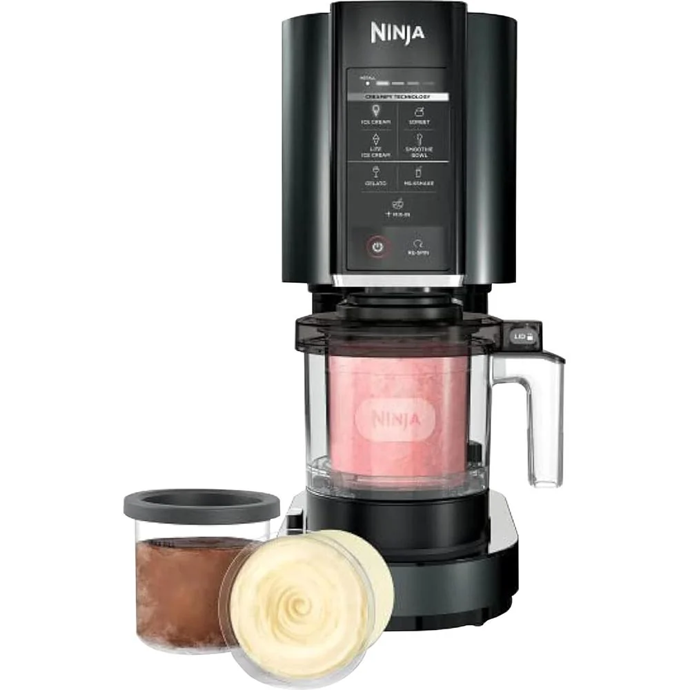 Ninja CREAMi Ice Cream; Sorbet; Milkshake Maker + 3 CREAMi Pints; Black - Open Box - Image 2